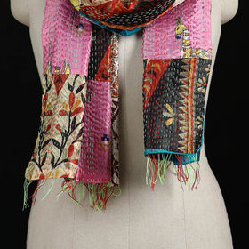 Bengal Kantha Handwork Patchwork Reversible Silk Stole 221