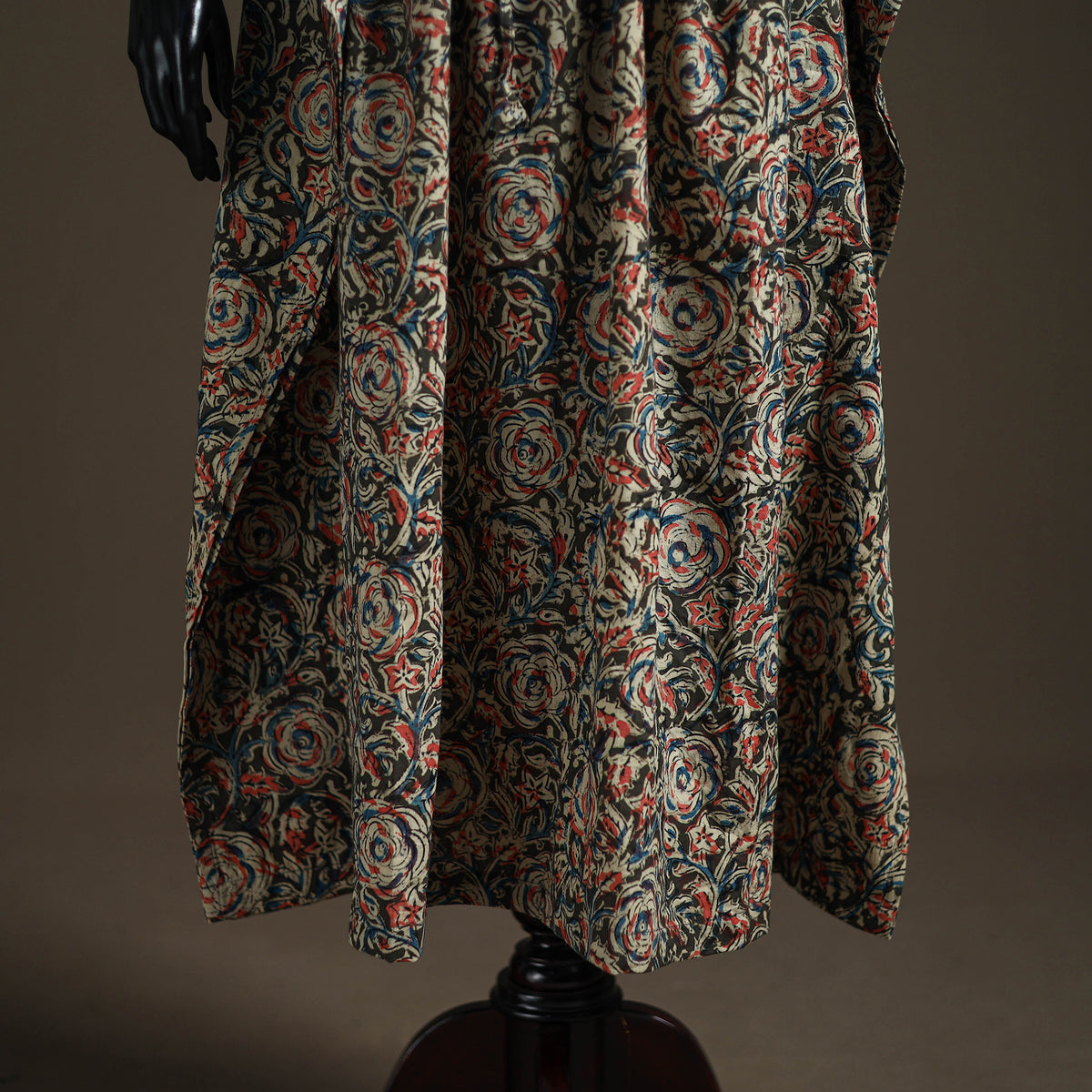 Kalamkari Hand Block Print Natural Dyed Cotton Long Kaftan 186