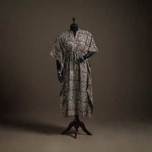 Kalamkari Hand Block Print Natural Dyed Cotton Long Kaftan 187