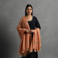 Orange - Kumaun Handwoven Pure Merino Wool Shawl for Women 73