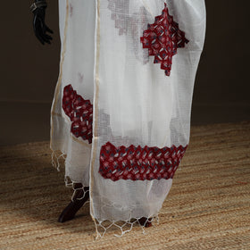 Kota Doria Cotton Barmer Applique Work Dupatta with Zari Border 15