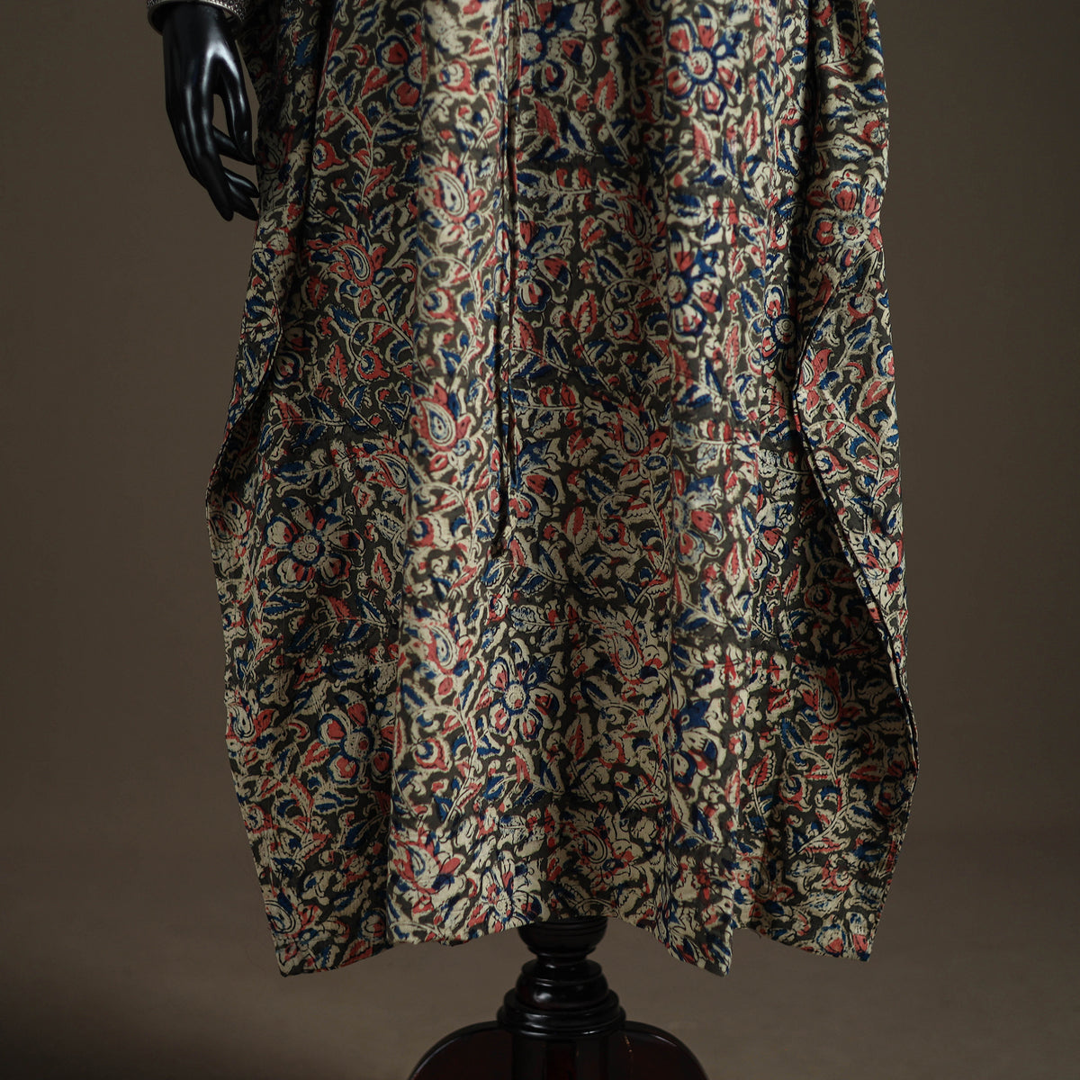 Kalamkari Hand Block Print Natural Dyed Cotton Long Kaftan 187