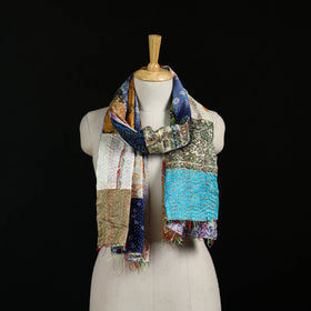 Bengal Kantha Handwork Patchwork Reversible Silk Stole 226