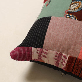 Multicolor - handcrafted cotton patchwork cushion cover 10