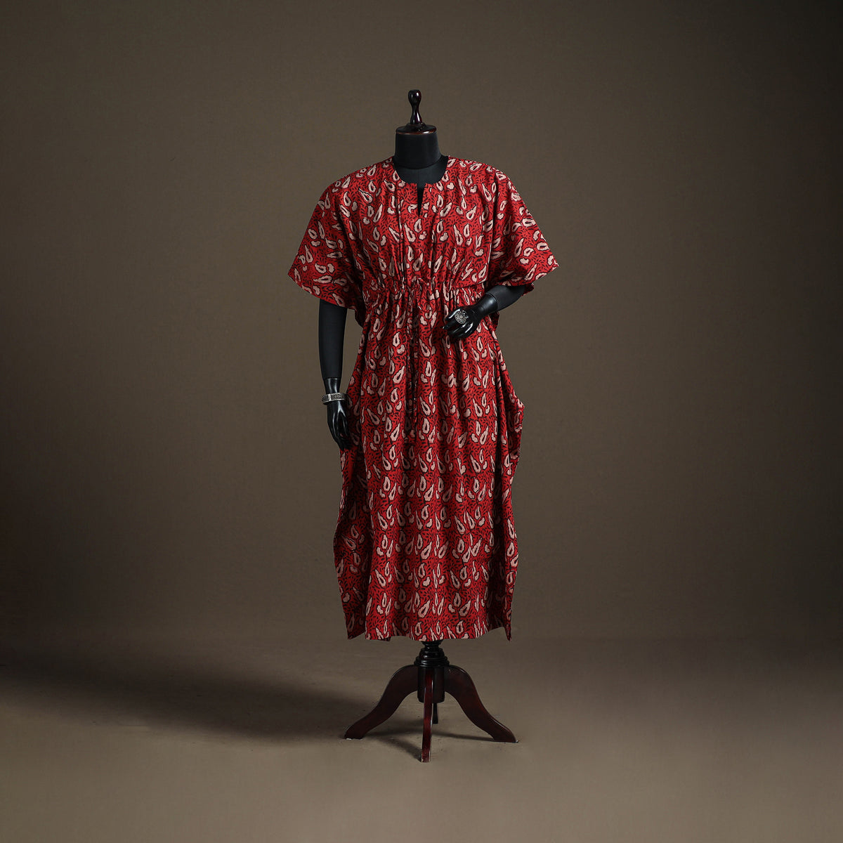 Akola Hand Block Print Natural Dyed Cotton Kaftan (Long) 188