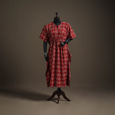 Akola Hand Block Print Natural Dyed Cotton Kaftan (Long) 188