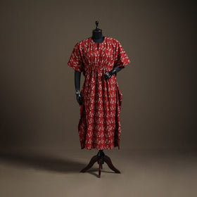 Akola Hand Block Print Natural Dyed Cotton Kaftan (Long) 188