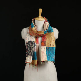 Bengal Kantha Handwork Patchwork Reversible Silk Stole 227