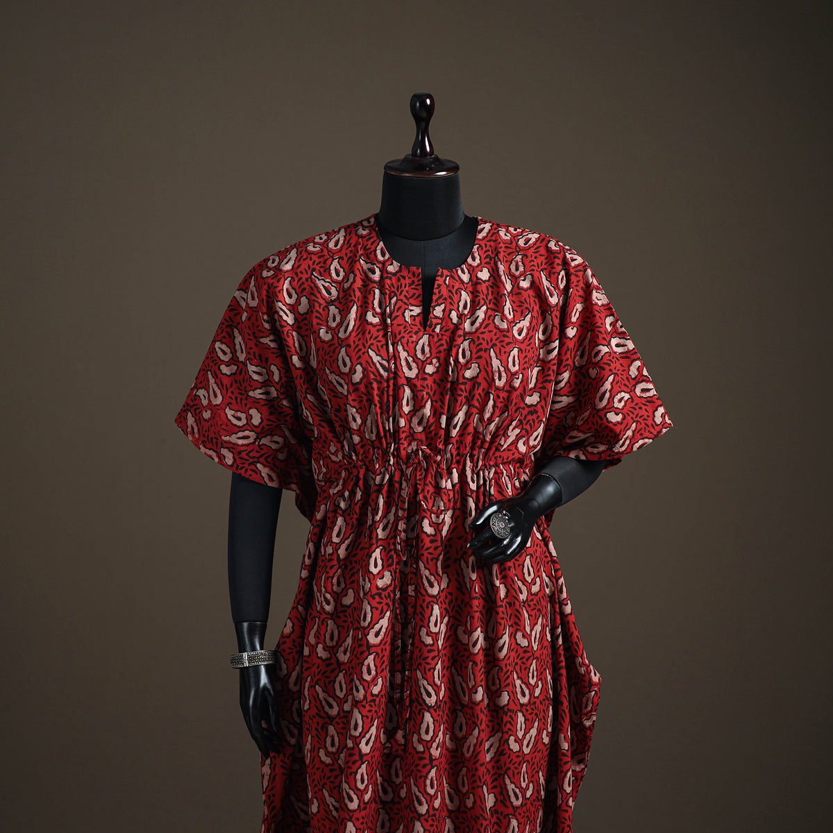 Akola Hand Block Print Natural Dyed Cotton Kaftan (Long) 188