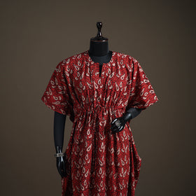 Akola Hand Block Print Natural Dyed Cotton Kaftan (Long) 188