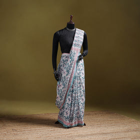 Sanganeri Hand Block Print Pure Mul Cotton Ready To Wear Saree 56