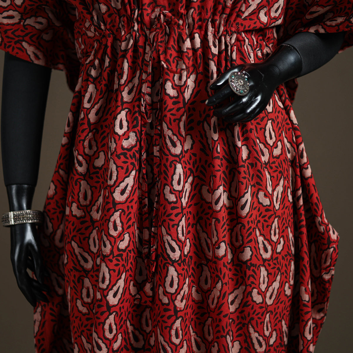 Akola Hand Block Print Natural Dyed Cotton Kaftan (Long) 188