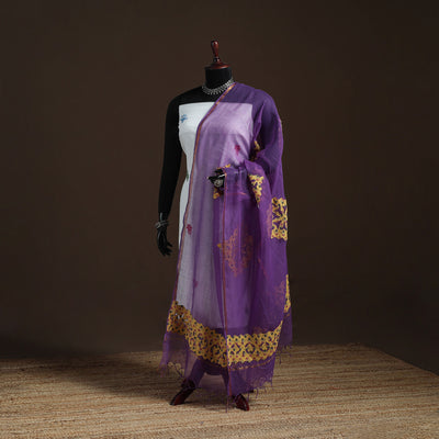 Kota Doria Cotton Barmer Applique Work Dupatta with Zari Border 17