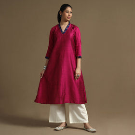  Plain Solid Slub Silk kurta