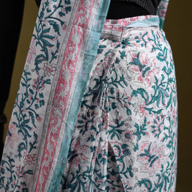 Sanganeri Hand Block Print Pure Mul Cotton Ready To Wear Saree 56