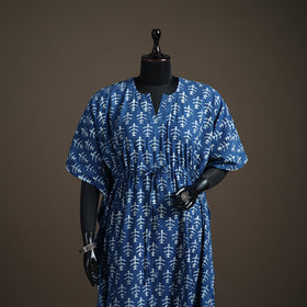 Akola Hand Block Print Natural Dyed Cotton Kaftan (Long) 189