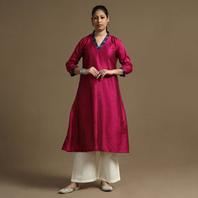  Plain Solid Slub Silk kurta