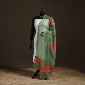 Kota Doria Cotton Barmer Applique Work Dupatta with Zari Border 19