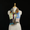 Bengal Kantha Handwork Patchwork Reversible Silk Stole 232