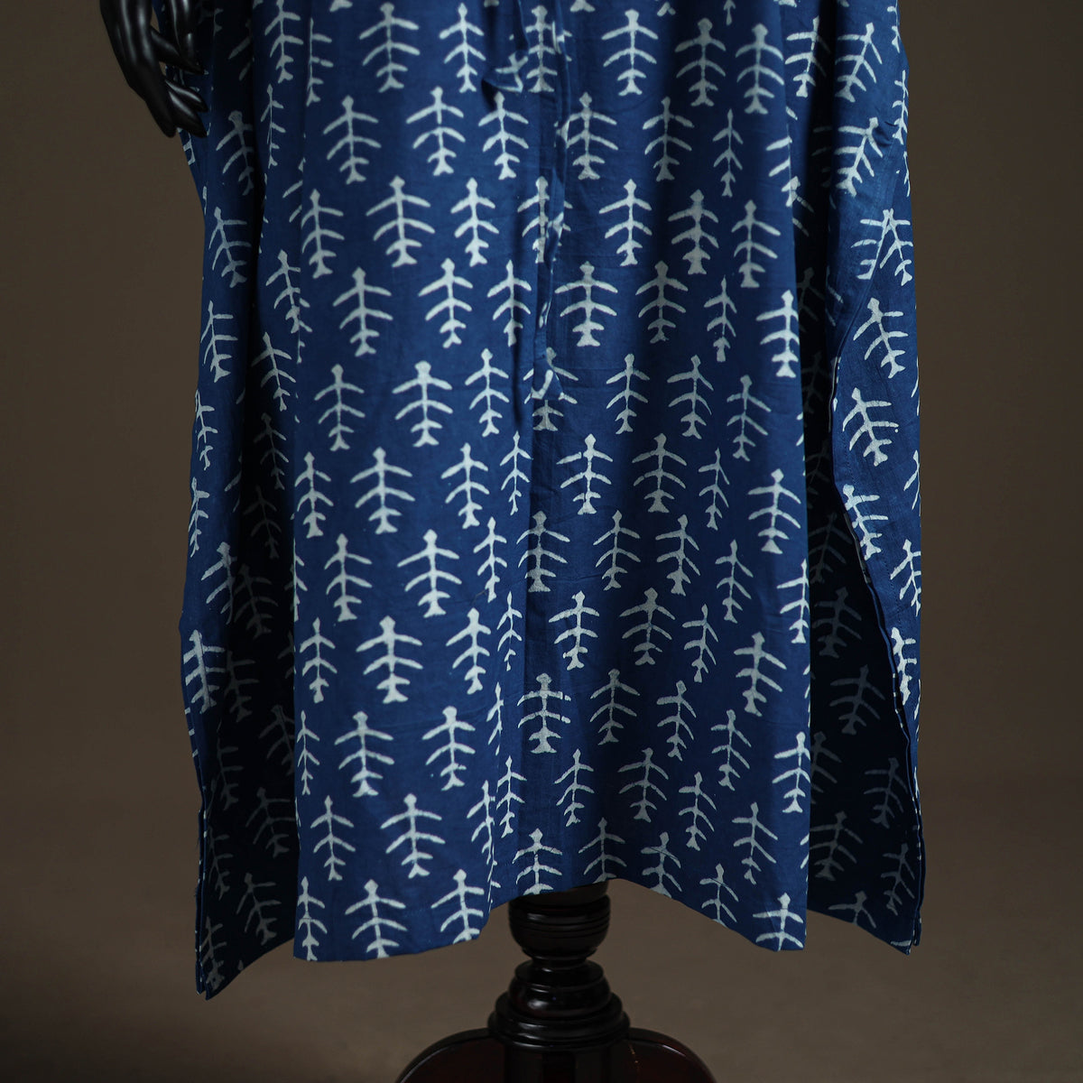 Akola Hand Block Print Natural Dyed Cotton Kaftan (Long) 189