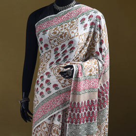 Sanganeri Hand Block Print Pure Mul Cotton Ready To Wear Saree 59