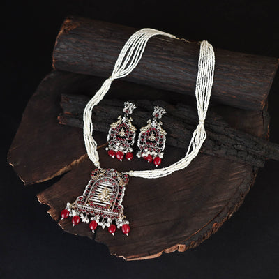 White - saanjh saaj classic german silver necklace set 03