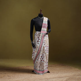 Sanganeri Hand Block Print Pure Mul Cotton Ready To Wear Saree 59