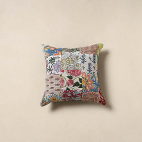 Multicolor - handcrafted cotton patchwork cushion cover 14