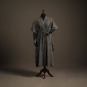 Akola Hand Block Print Natural Dyed Cotton Kaftan (Long) 190