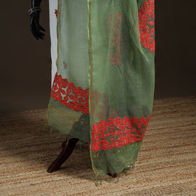 Kota Doria Cotton Barmer Applique Work Dupatta with Zari Border 19