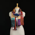 Bengal Kantha Handwork Patchwork Reversible Silk Stole 236
