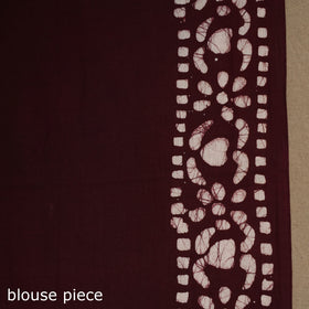 Brown - mul cotton hand batik saree 23 - handcrafted