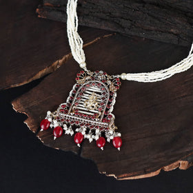 White - saanjh saaj classic german silver necklace set 03