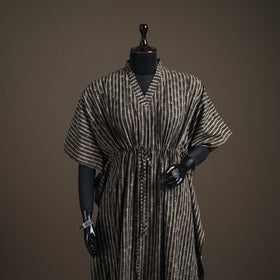 Akola Hand Block Print Natural Dyed Cotton Kaftan (Long) 190