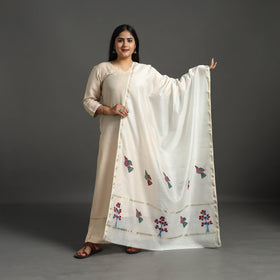 White - original gond handpainted handloom chanderi silk