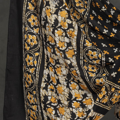 Yellow - 3pc Kutch Batik Printed Cotton Suit Material Set