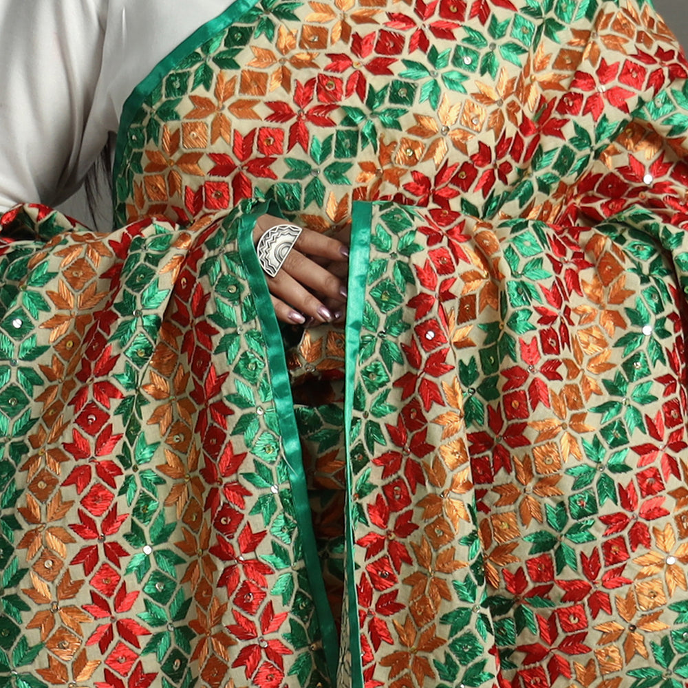 phulkari embroidery dupatta