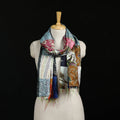 Bengal Kantha Handwork Patchwork Reversible Silk Stole 237