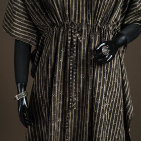 Akola Hand Block Print Natural Dyed Cotton Kaftan (Long) 190