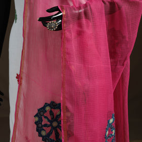 Kota Doria Cotton Barmer Applique Work Dupatta with Zari Border 18