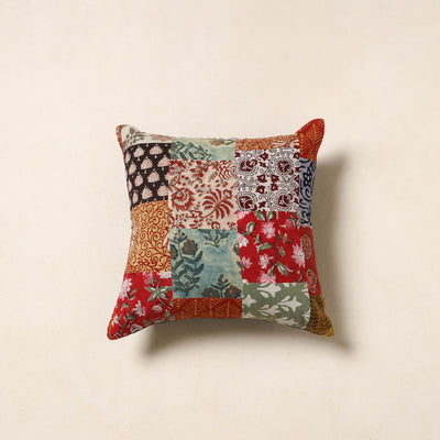 Multicolor - handcrafted cotton patchwork cushion cover 16