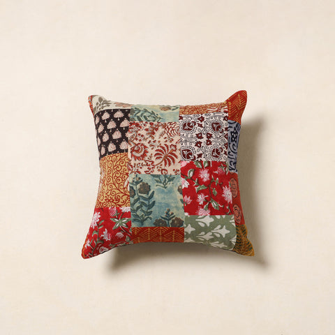 Multicolor - handcrafted cotton patchwork cushion cover 16