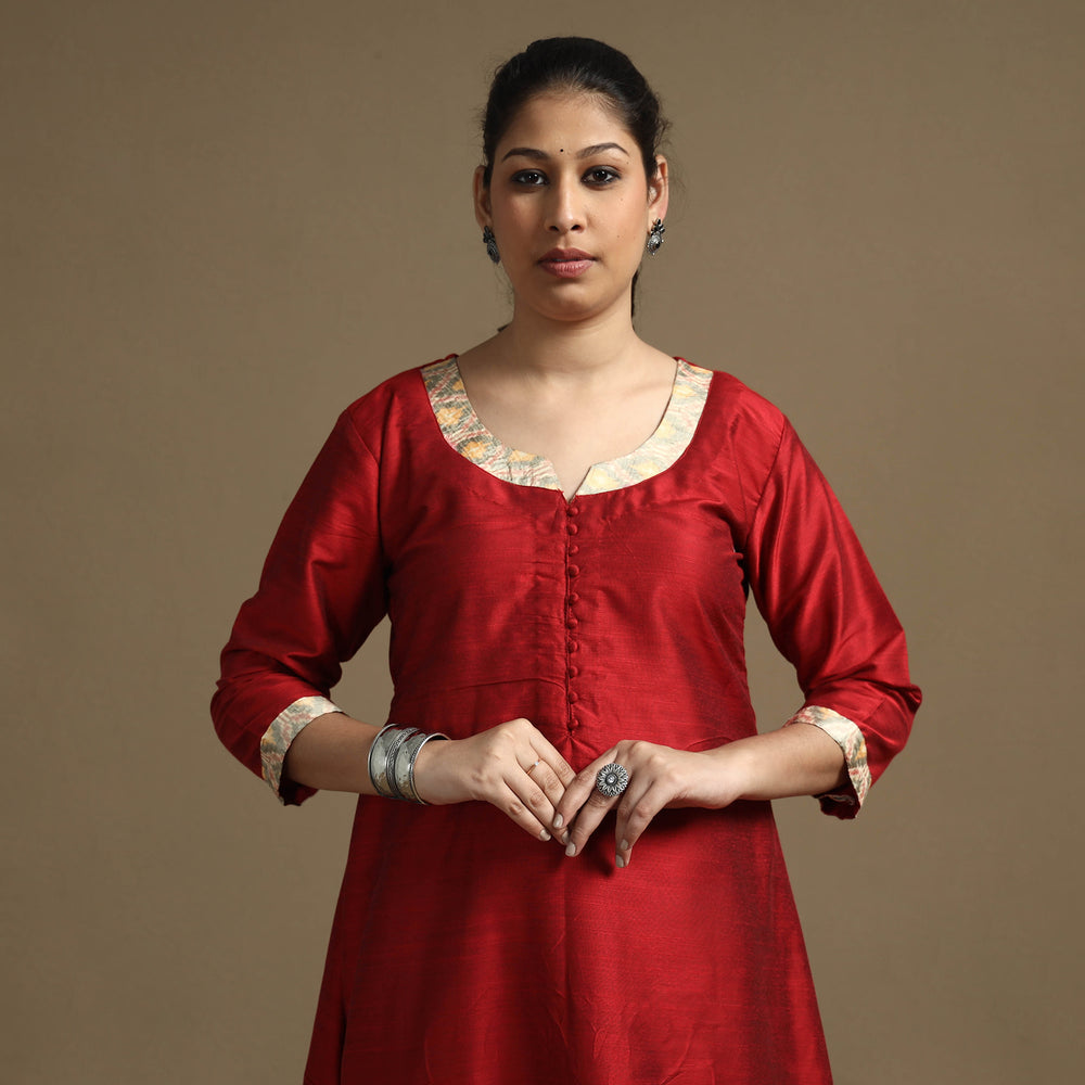 plain silk kurta