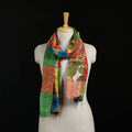 Bengal Kantha Handwork Patchwork Reversible Silk Stole 239