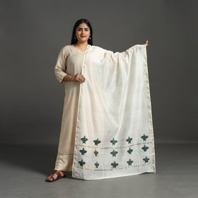 White - original gond handpainted handloom chanderi silk
