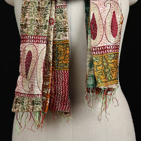 Bengal Kantha Handwork Patchwork Reversible Silk Stole 240