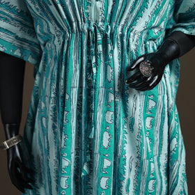 Akola Hand Block Print Natural Dyed Cotton Kaftan (Long) 191