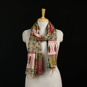 Bengal Kantha Handwork Patchwork Reversible Silk Stole 240