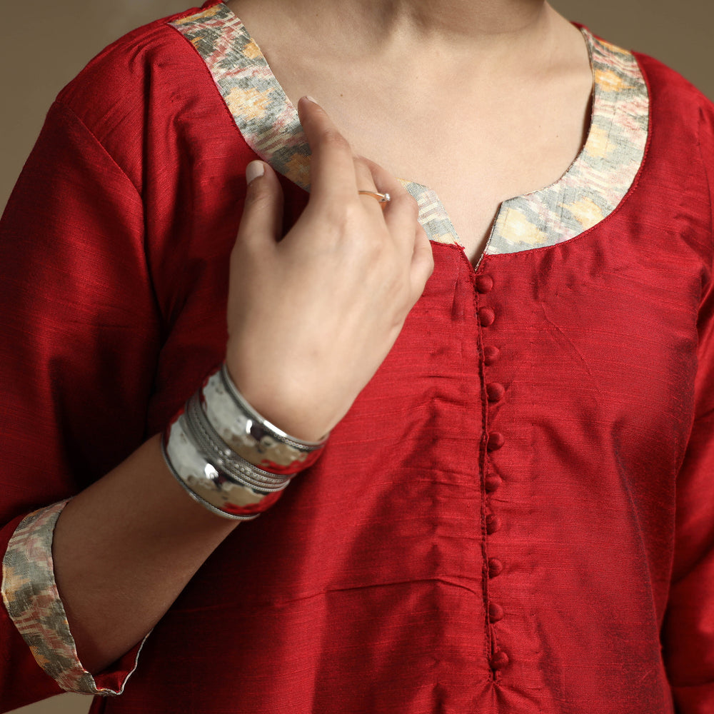 plain silk kurta