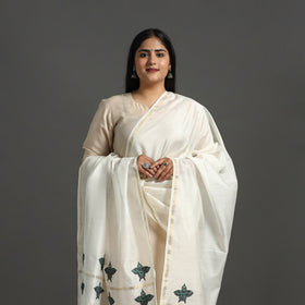 White - original gond handpainted handloom chanderi silk